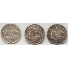 AUSTRALIA 1926 - 1928 . THREEPENCE . KEY DATES AUSTRALIA 1926 - 1928 . THREEPENCE . KEY DATES